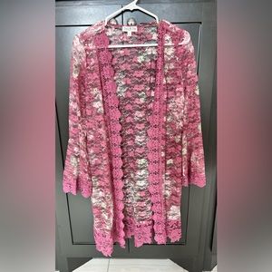 Pink Lace Duster